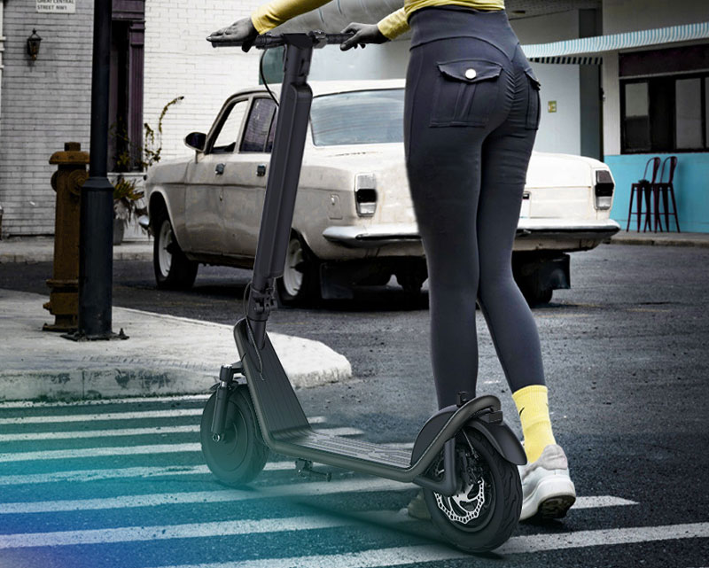 X11-36V 13Ah 450W 10 tommer stor tohjuls sammenleggbar E-scooter med langt batteri